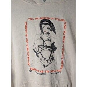 Cowboy Bebop Faye Valentine Hoodie Sweatshirt Mens XL Crunchyroll Anime Tan EUC